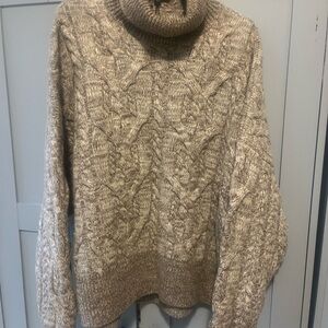 rag & bone Marled Turtleneck Sweater - Beige